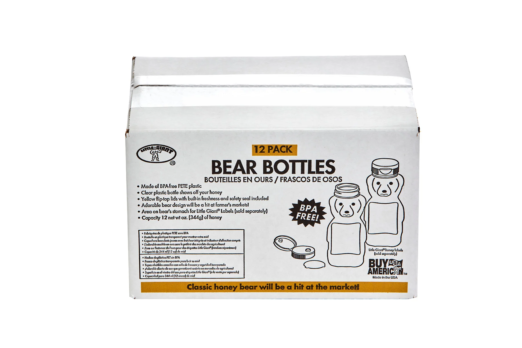 12oz Plastic Honey Bear Bottles - Image 3