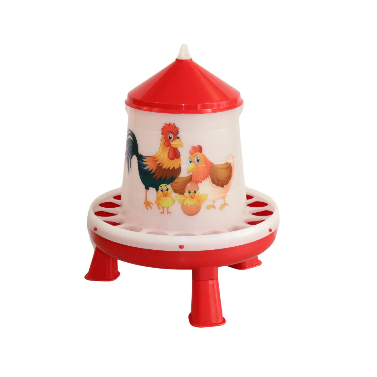 Illustrated Poultry Feeder with Legs