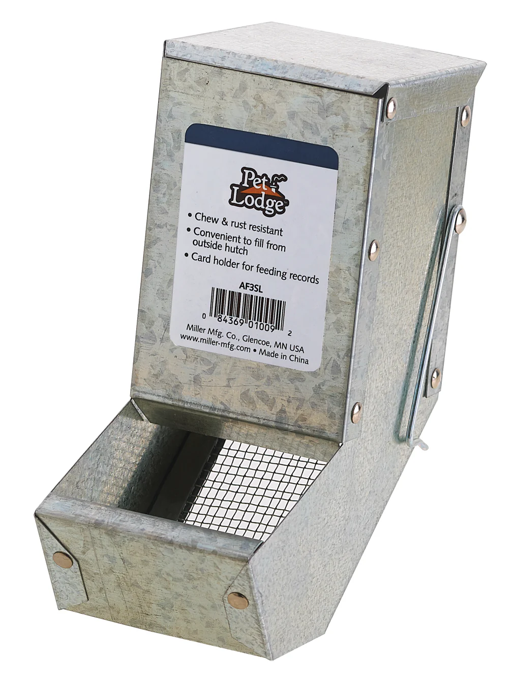 Metal Small Animal Feeder with Lid - Image 5