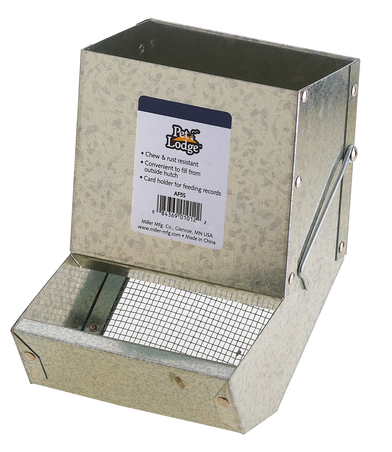 Metal Small Animal Feeder with Lid - Image 6