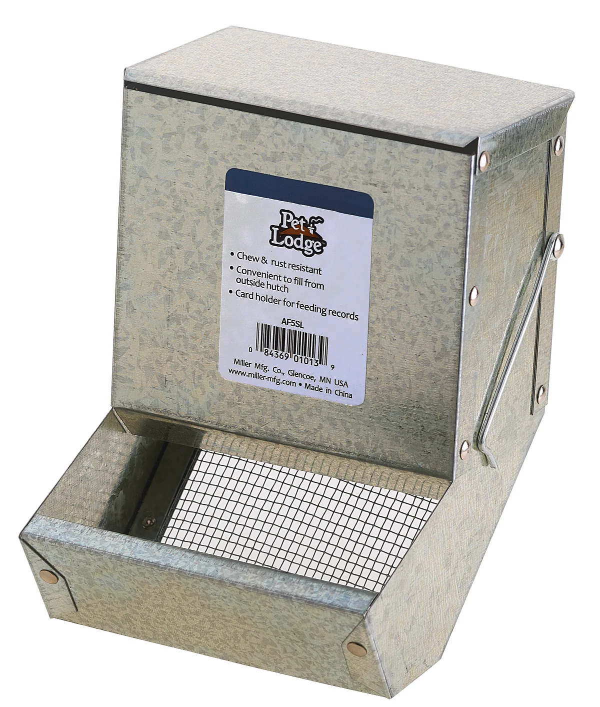 Metal Small Animal Feeder with Lid - Image 7